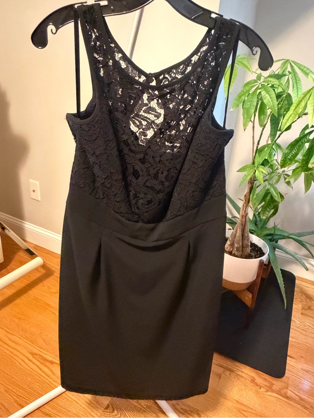White House Black Market Black Lace Strapless Sheath Dress